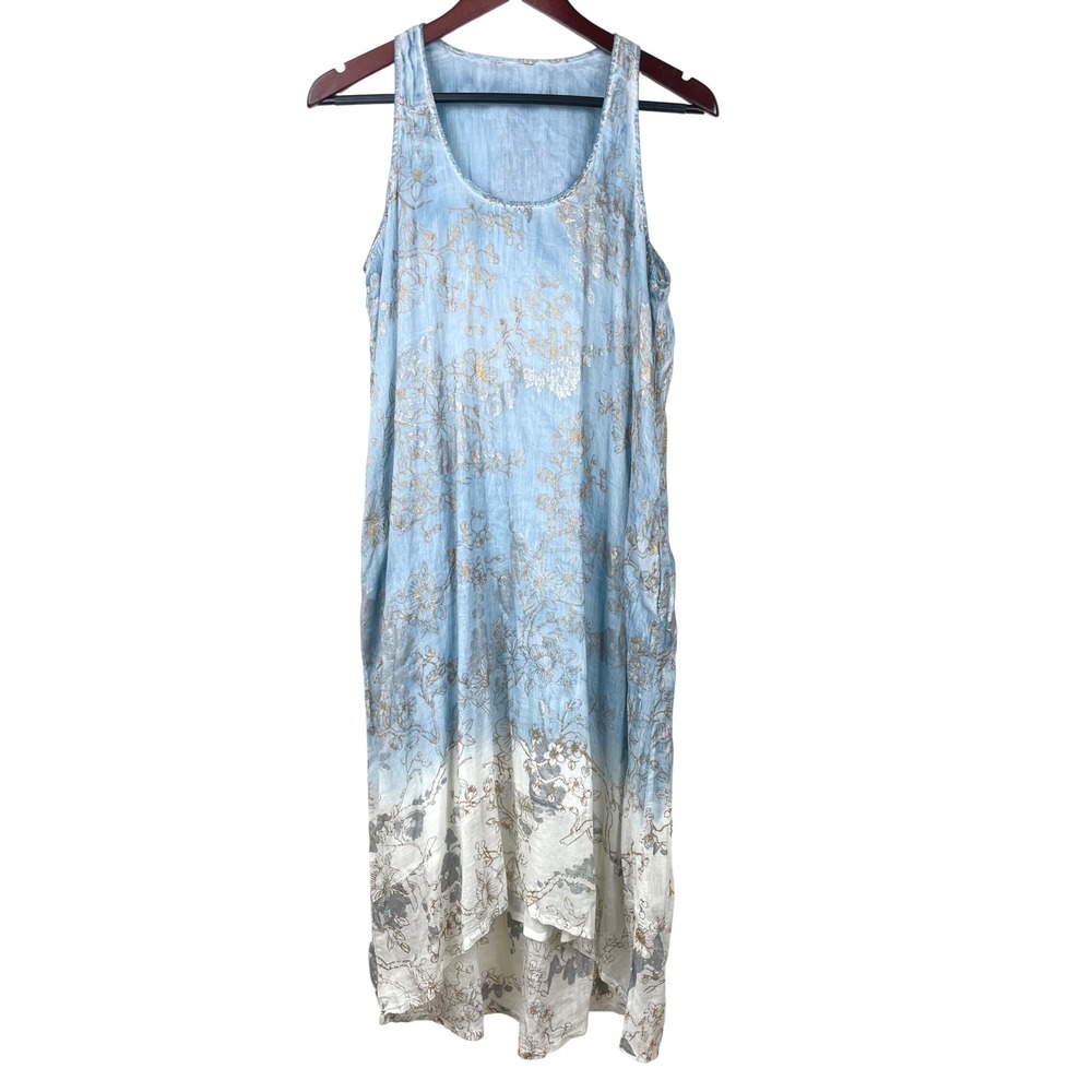 Womens Dress Sz M‎ %100 Cotton Sleeveless Beachy Flowy Travel Lightweight Fairy